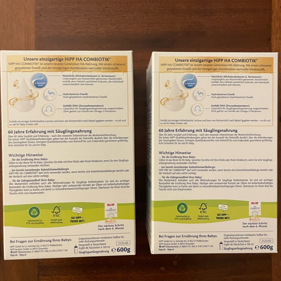 2 new boxes HIPP HA Pre Combiatik hypoallergenic - Picture 3 of 6
